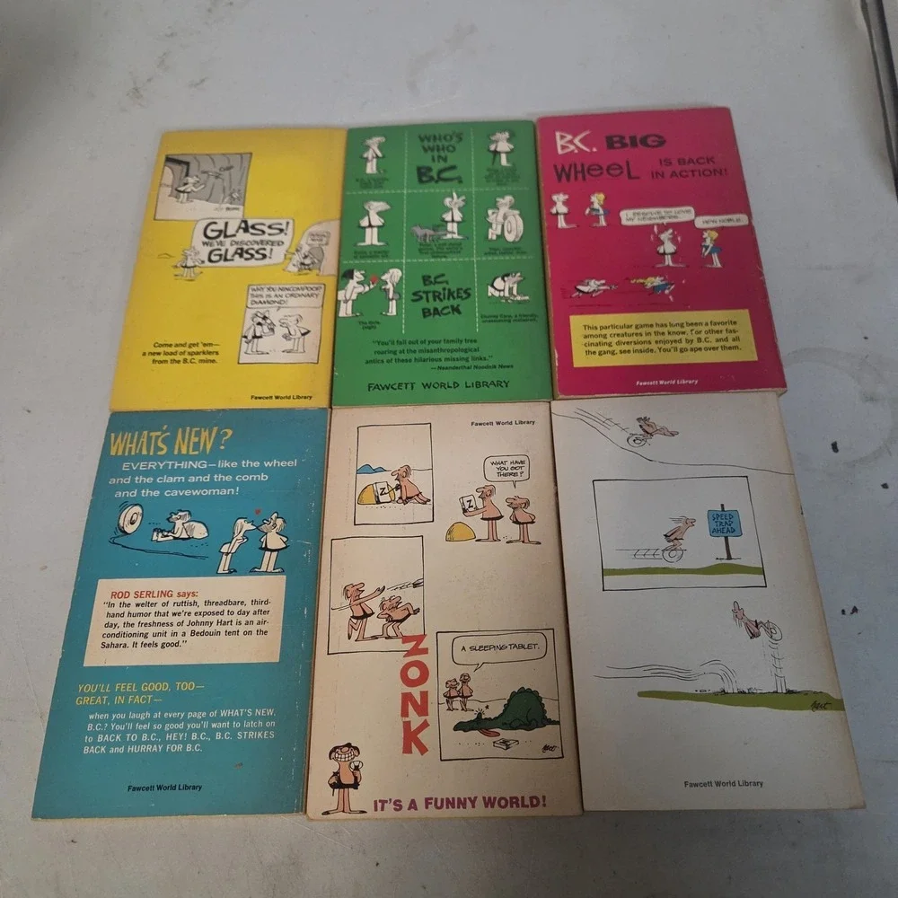 Johnny Hart B.C. Cartoon Comic Strip Books Lot of 6 Paperbacks 1960s Vintage